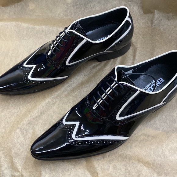 FI-2430 Black Leather Multi Color Spikes High Top Snekaer Encore by Fiesso